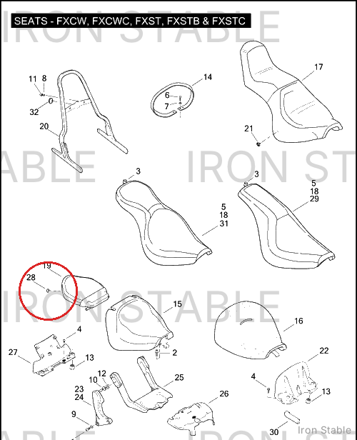 Harley-Davidson Latch Ring, Pillion