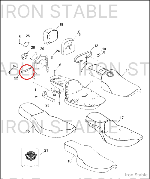 Harley-Davidson Bracket, Backrest