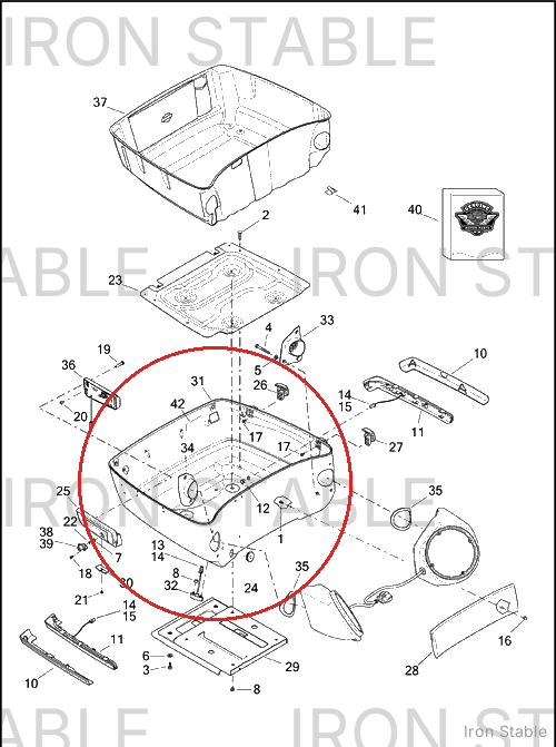 Harley-Davidson Bottom, Drilled, T-Pak