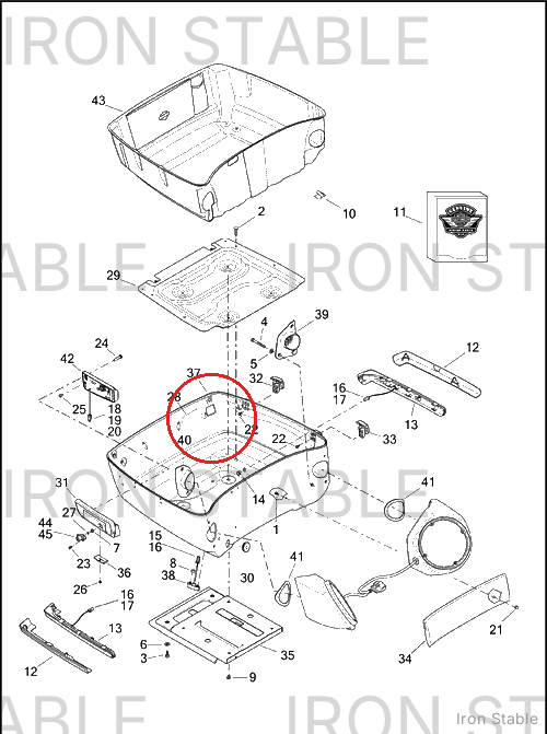 Harley-Davidson Bottom, Drilled, T-Pak, Solid