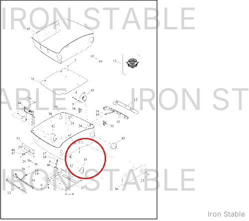 Harley-Davidson T-Pak Sub-Component, Btm, Sld