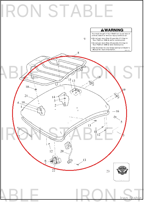 Harley-Davidson Kit, T/P Cov, Aub Snglo