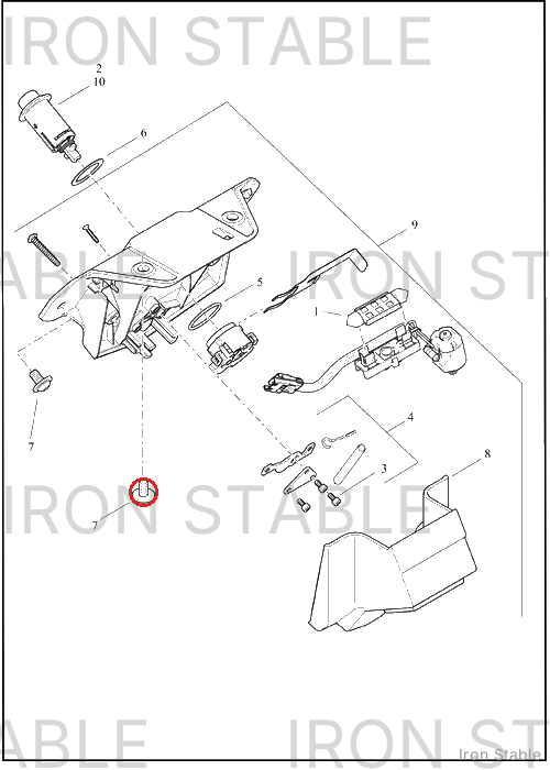 Harley-Davidson Trunk Pan Sub-Component, Lamp
