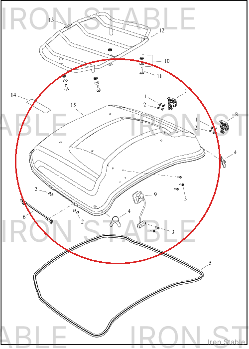 Harley-Davidson T-Pak, Lid, Molded