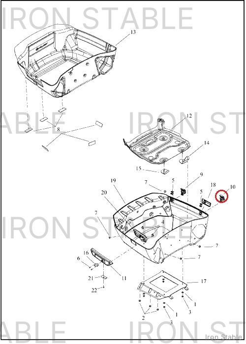Harley-Davidson T-Pak, Hinge Assembly, Front, Solid