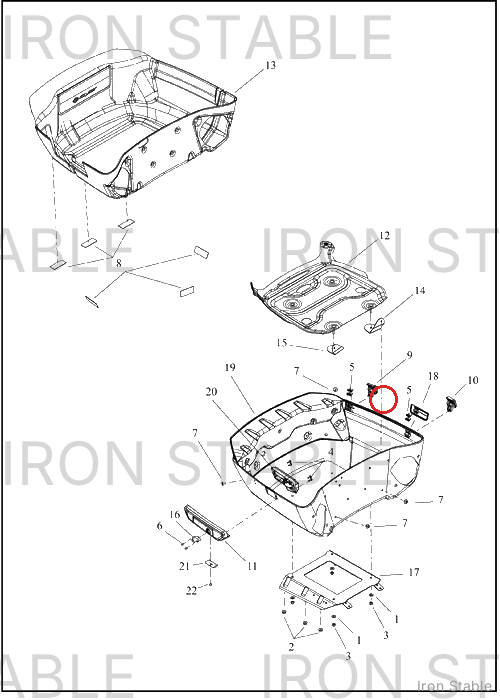 Harley-Davidson T-Pak, Hinge Assembly, Rr, Solid