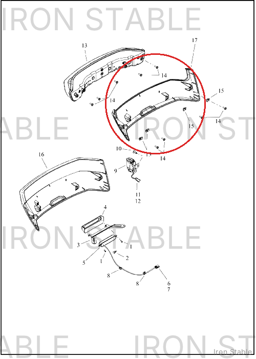 Harley-Davidson T-Pak, Panel, Rear, Solid