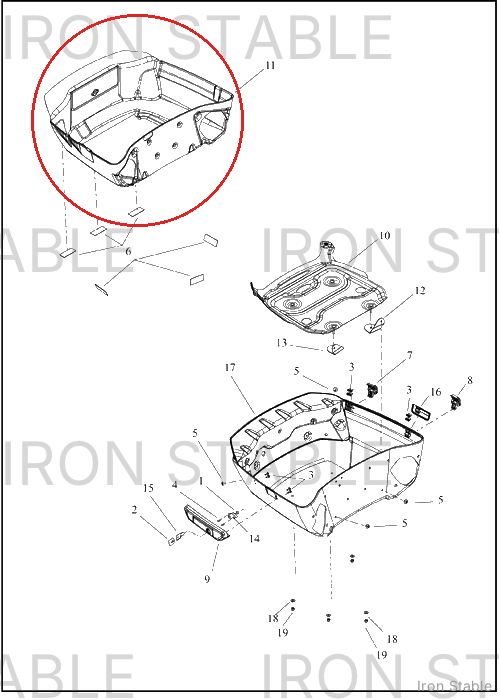Harley-Davidson T-Pak Sub-Component, King, Liner, Tub
