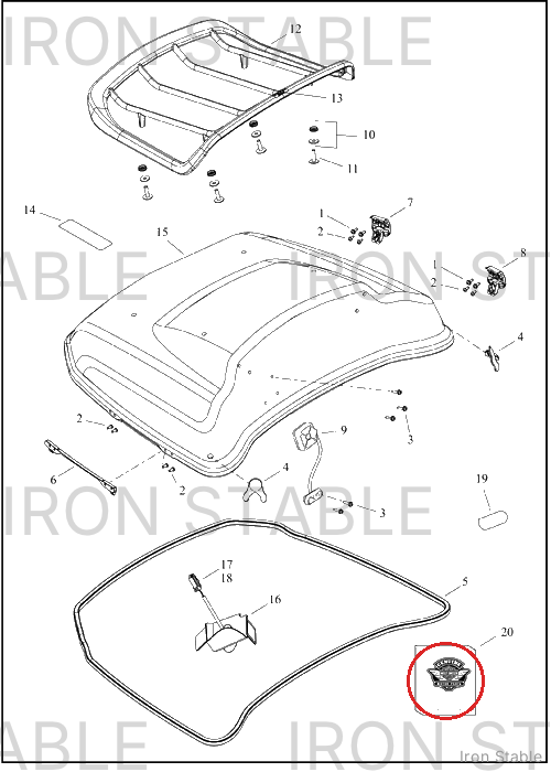 Harley-Davidson T-Pak Sub-Component, Liner, Cover
