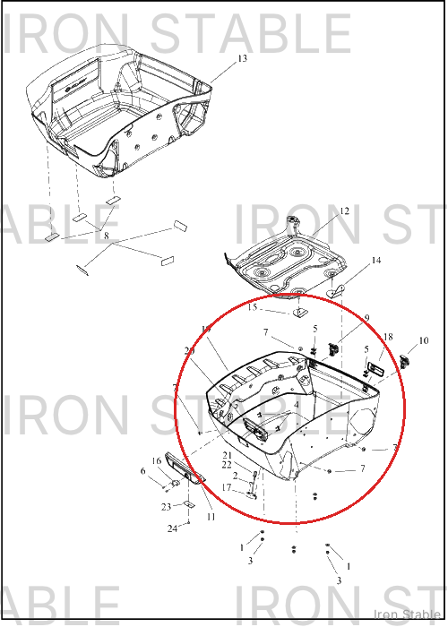 Harley-Davidson T-Pak, Premium, Tub, Routed