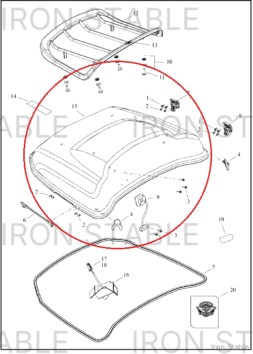 Harley-Davidson Kit, T-Pak, Lid, Svce, Solid