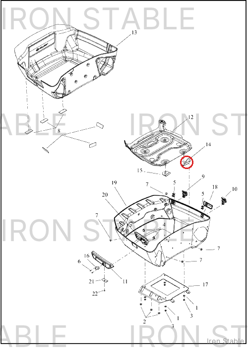 Harley-Davidson T-Pak Sub-Component, Bracket, Rh