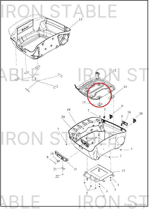 Harley-Davidson T-Pak Sub-Component, Bracket, Lh