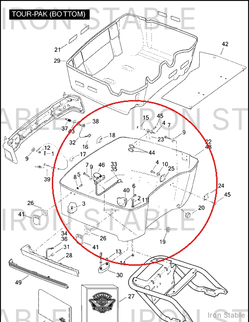 Harley-Davidson Bottom Assembly, T-Pak/Japan