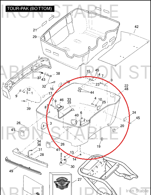 Harley-Davidson Bottom Assembly, T-Pak/Japan