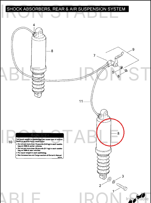 Harley-Davidson Shock, Tt, Rr, Blk