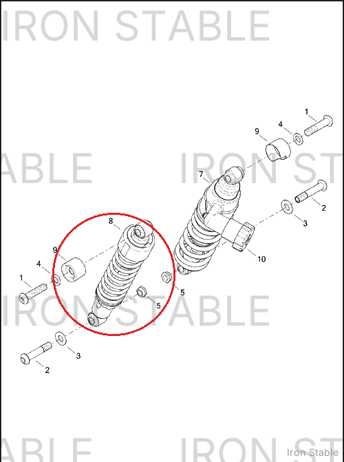 Harley-Davidson Rear Shock, Twin Tube