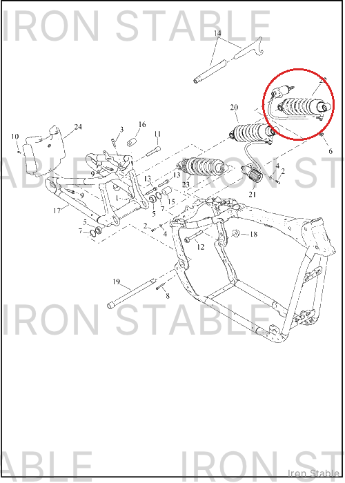 Harley-Davidson Shock, Rr, 43mm, Stroke