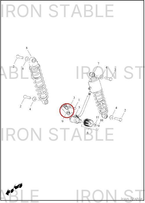 Harley-Davidson Bracket, Shock Rsvr, Lh