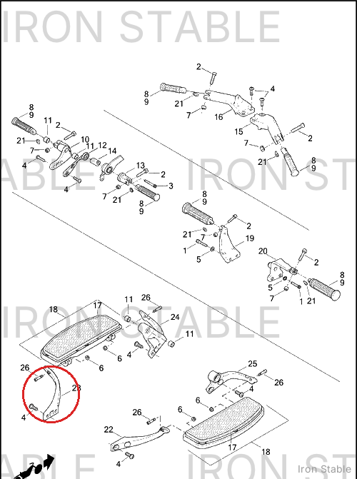Harley-Davidson Support, Lh/Rr Ftboard