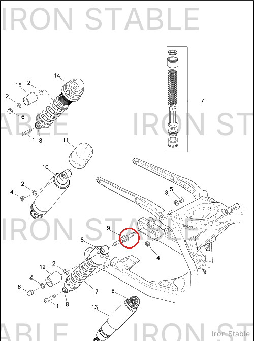 Harley-Davidson Stud, Shock Mnt, Upr