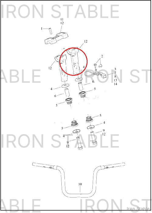 Harley-Davidson Kit, H-Bar, Riser, Black