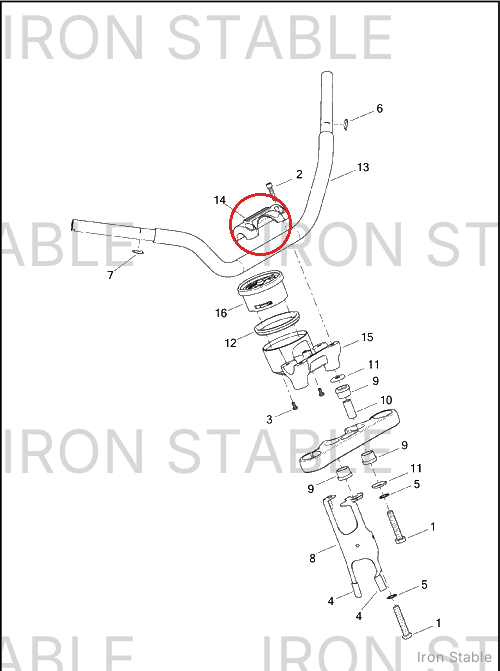 Harley-Davidson Clamp, Upr H'bar/Speedo