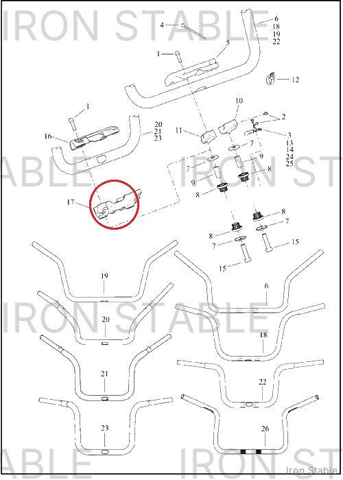 Harley-Davidson Riser, H'bar, 1.25 In