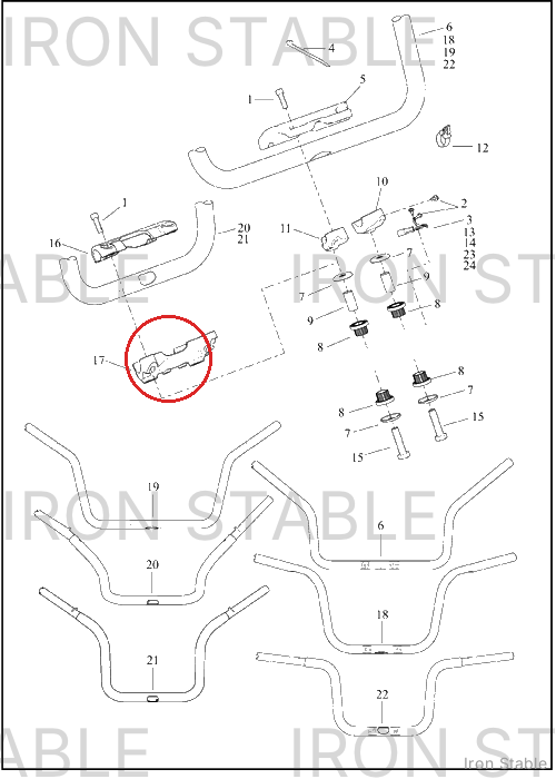 Harley-Davidson Riser, H'bar, 1.25 In