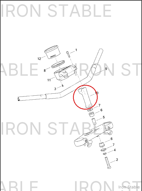 Harley-Davidson Riser, Lower, H-Bar, Black