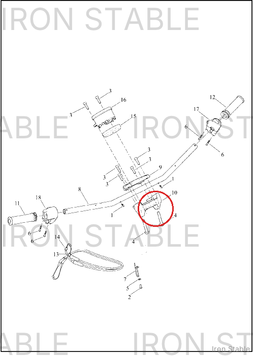 Harley-Davidson Clamp, Lower H-Bar, Mach