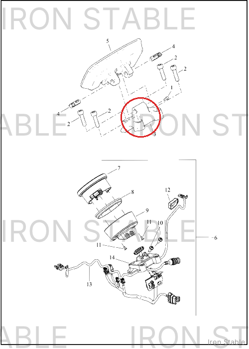 Harley-Davidson Clamp, Upr H-Bar, Painted