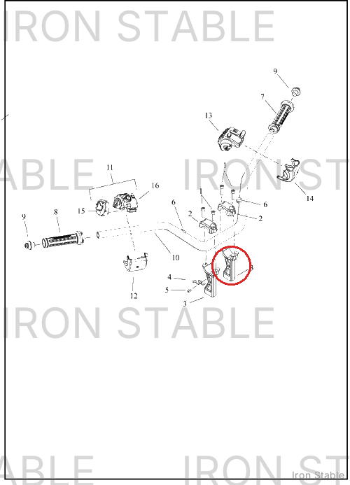 Harley-Davidson Clamp, Lower H-Bar, Mach