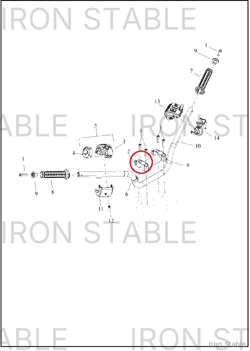 Harley-Davidson Clamp, Upr H-Bar, Mach