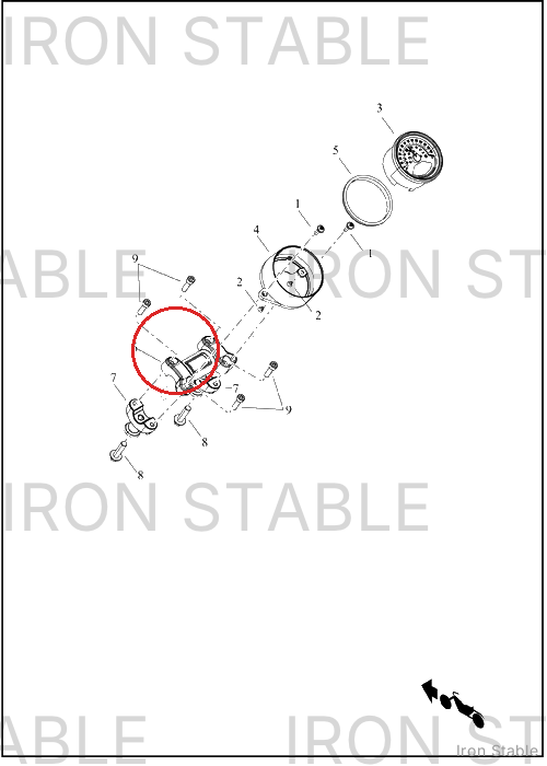 Harley-Davidson Clamp, Upr H-Bar, Mach