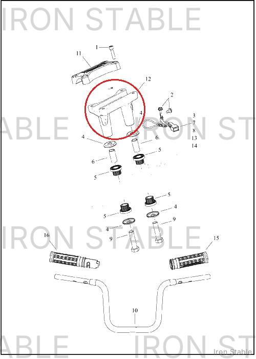 Harley-Davidson Riser, Lower H-Bar, Chrome, 1.25in