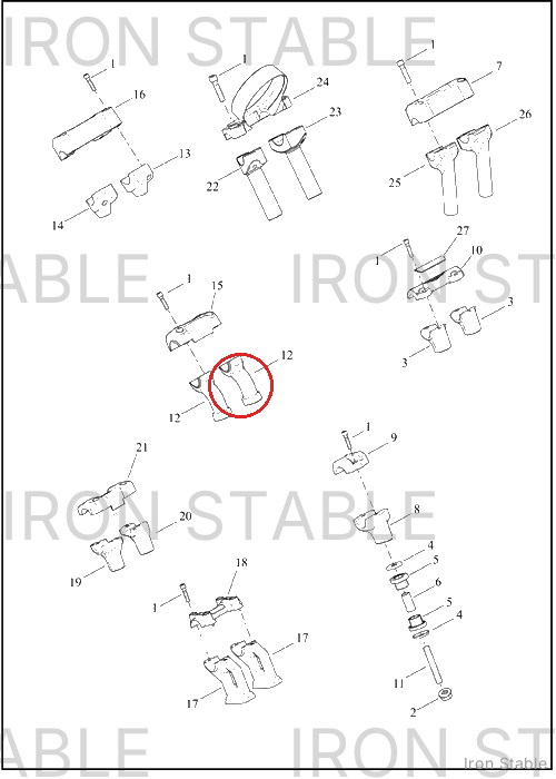 Harley-Davidson Riser, Lower H-Bar, Chrome