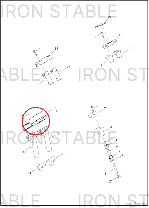 Harley-Davidson Clamp, Upr H-Bar, Wrinkle Blk
