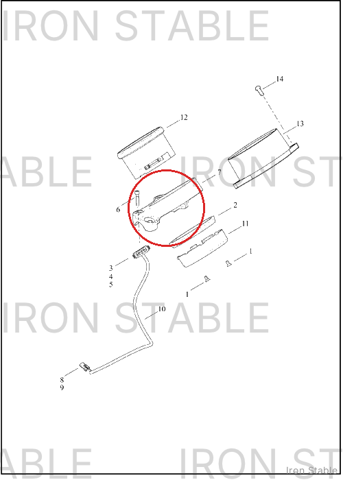 Harley-Davidson Clamp, Upr H-Bar, Wrinkle Blk