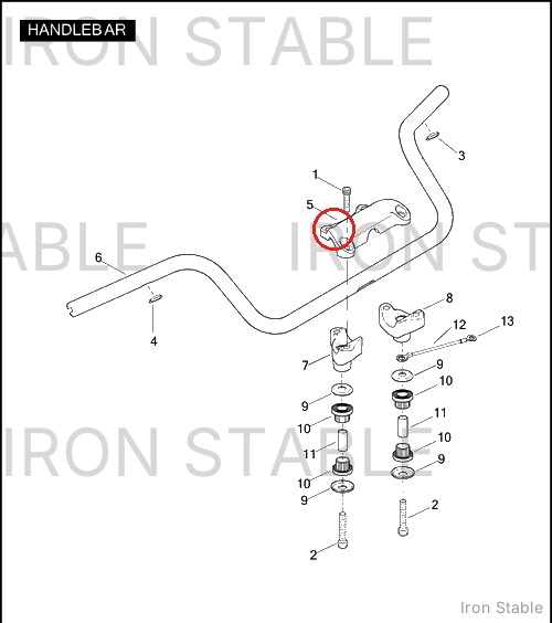 Harley-Davidson Clamp, Upr H'bar/Zinc Plt