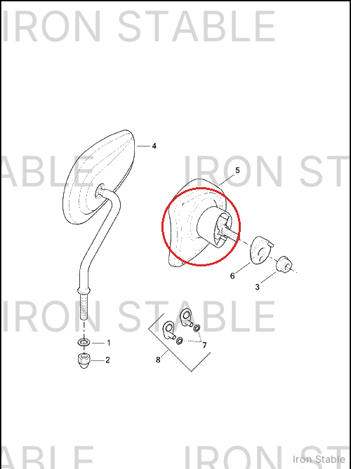 Harley-Davidson Mirror, Lh-Frng Mntd
