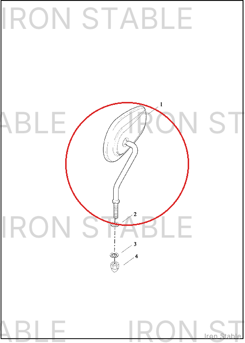 Harley-Davidson Mirror, Assembly, Right Hand, Gbl
