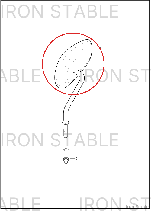 Harley-Davidson Mirror, Assembly, Lh, Black