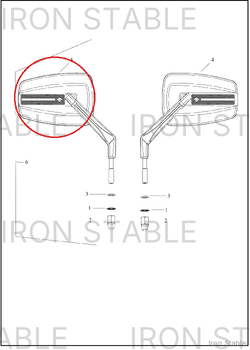 Harley-Davidson Mirror, Assembly, Performance, Rh, Cle