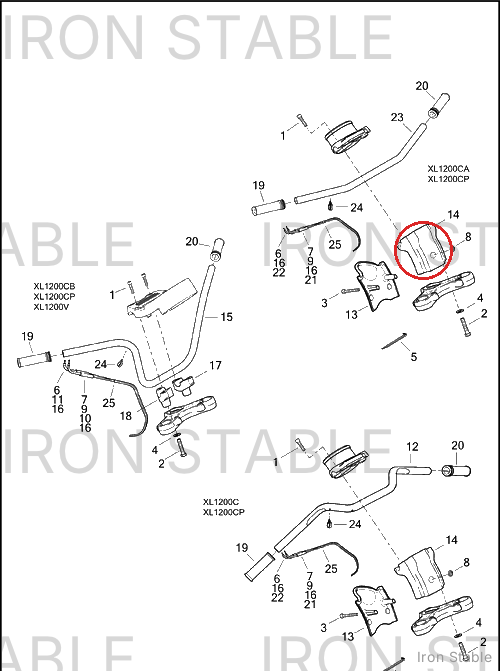 Harley-Davidson Clamp, Lower H-Bar, X