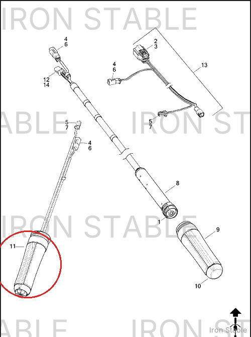 Harley-Davidson Grip, Lh, Heated, Chrome