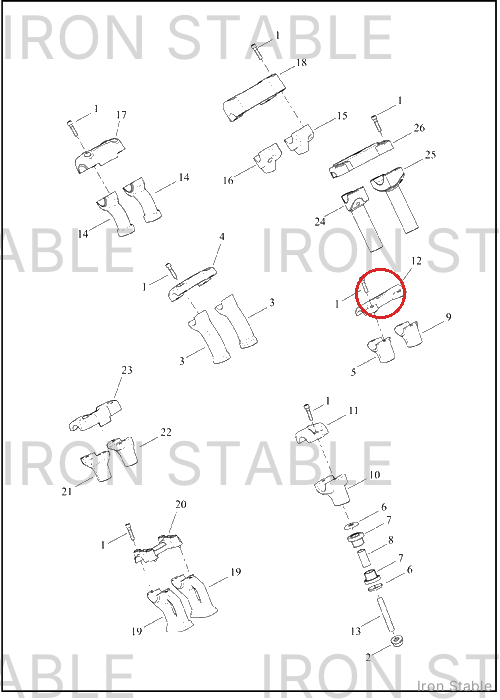 Harley-Davidson Clamp, Upr H-Bar, X