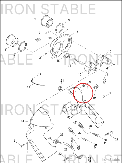 Harley-Davidson Housing, Speedo/Tach, Lh, Pntd