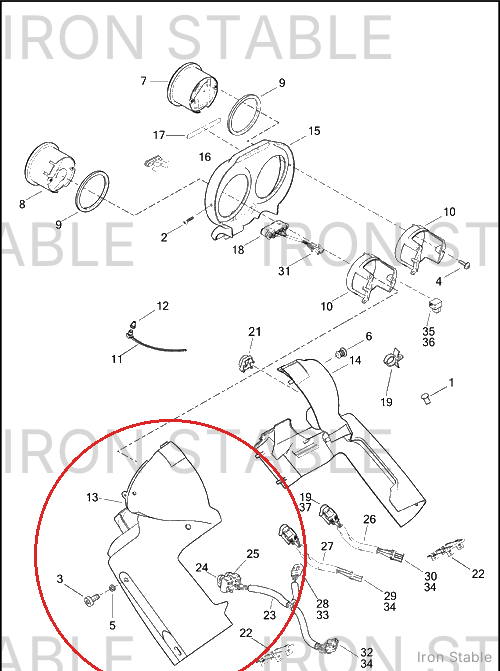 Harley-Davidson Housing, Speedo/Tach, Rh, Pntd