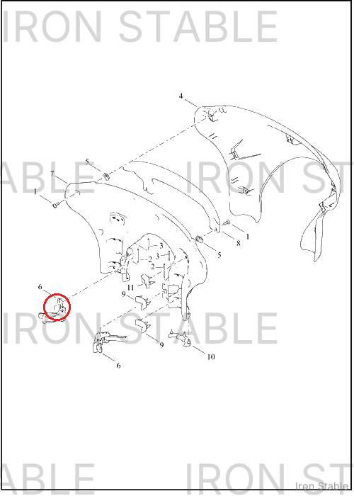 Harley-Davidson Fairing, Fr, Inr, Clamp, Assembly